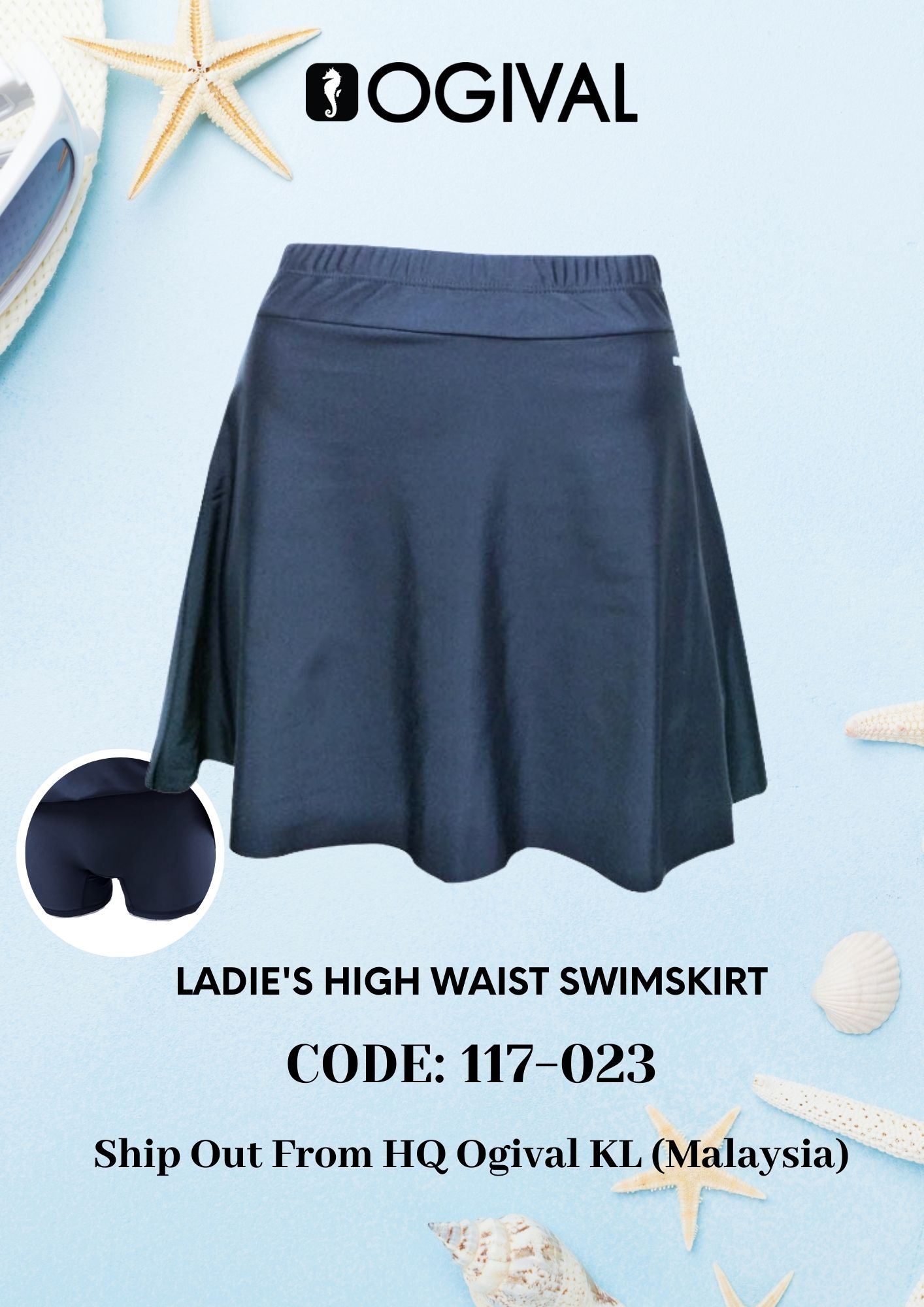 Ladies swimming skirt discount
